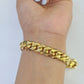 Real 14k Solid Miami Cuban Link Bracelet Gold 10mm 8.5" Box Lock 14kt Yellow