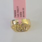 Real 14k Nugget Ring Yellow Gold Men Casual Flat Square 14kt