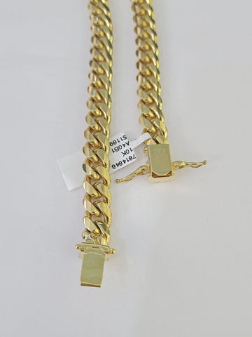 Real 10k Miami Cuban Link Bracelet Gold 8mm 8.5" Box Lock 10kt Yellow Gold