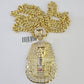 10K Miami Cuban Link Chain Pharaoh Pendent Charm 6mm 20"-30" Necklace