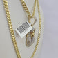 10k Miami Cuban Chain Pharaoh Charm Set 4.5mm 20"-28" Necklace Pendant Gold