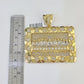 Real 10k Last Supper Pendant Charm Yellow Gold Mens Nugget 2.5" Diamond Cut