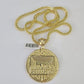 10K Franco Chain Last Supper Pendant Charm Necklace 20"-28" 4mm Yellow Gold SET