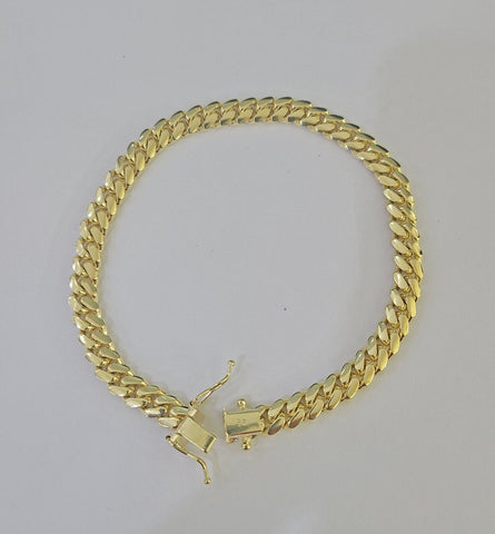 10k Miami Cuban Link Bracelet 6mm 8" Box Lock 10kt Yellow Gold Real
