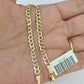 Real 10K Solid Cuban Curb Link Bracelet Yellow Gold Diamond Cuts 3.5mm 6" Kids