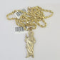 10k Solid Rope Chain Saint Jude Charm Set 4mm 18"-30" Necklace Gold Pendant
