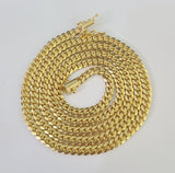 18k Solid Miami Cuban Necklace Chain Yellow Gold 4mm 28" Inch Genuine Real