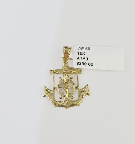 10K Gold Franco Chain Anchor Charm Length 18"-26" 1.5mm REAL Yellow