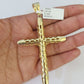 10K Franco Chain Jesus INRI Cross Pendant Charm Necklace 20"-28" 4mm Gold Yellow