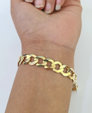 10k Solid Cuban Curb Link Bracelet Gold 9.5mm 8 Inches Real Yellow Gold