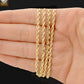 REAL 14k Yellow Gold Rope Chain 20" 22" 24" 26" 28" 30" Necklace