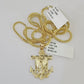 10K Franco Chain Eagle Anchor Pendant Charm Necklace 16"-24" 2mm Gold SET Yellow