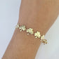 Real 10K Leaf Irish Shamrock Clover Bracelet 11mm 7 Inches 10kt Yellow Gold