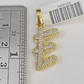 10k Yellow Gold Diamond E Charm Pendant Initial Alphabet Letter Real Genuine