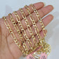 Real 14k Solid Gold Chain Figaro Link Necklace 5mm 18"-28" Men Women 14kt