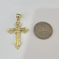 Real 10K Jesus Cross Pendant Yellow Gold Charm Genuine 10kt