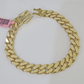 14K Yellow Gold Royal Monaco Cuban Bracelet 10mm 8.5 inches Box Lock