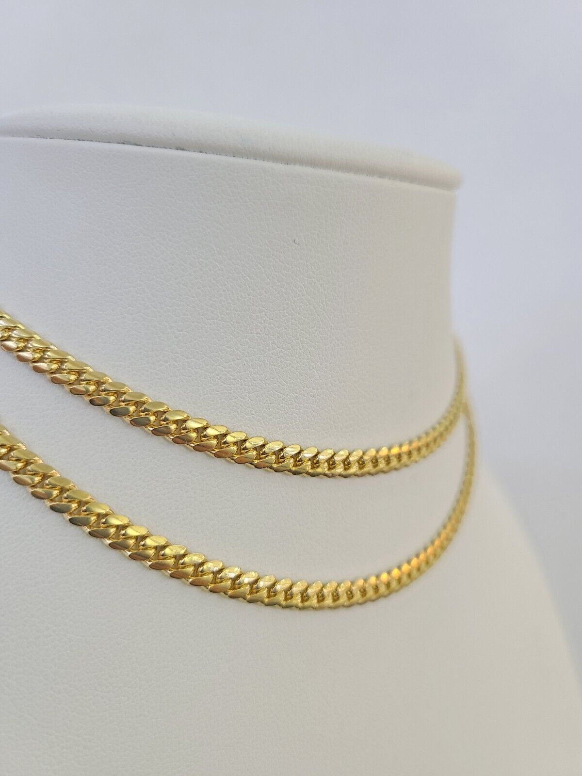 18k Solid Miami Cuban Necklace Chain Yellow Gold 4mm 26" Inch Genuine Real