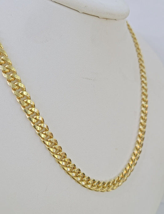 14k 6mm Miami Cuban Link Chain Yellow Gold Necklace 18"-26" Inches Real