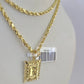 10k Gold Initial E Charm Rope Chain 16"-26" 2.5mm SET Necklace Alphabet Pendant