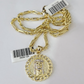 10k Milano Rope Chain Jesus Head Charm Necklace SET 3mm 18"-26" Pendant