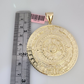 14k Gold Chain Mayan Calendar Charm Solid Cuban Curb 10mm 20"-30" SET Necklace