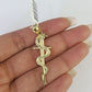 10k Solid Rope Chain 3mm Snake Sword Pendant Charm Necklace SET 18-28 in