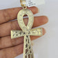 10k Gold Byzantine Necklace Jesus Cross Charm 20-30 inches 6mm SET Chain Pendant