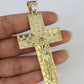 Real 10k Rope Chain Jesus Cross Charm Set 8mm 20"-30" Inch Necklace Yellow Gold