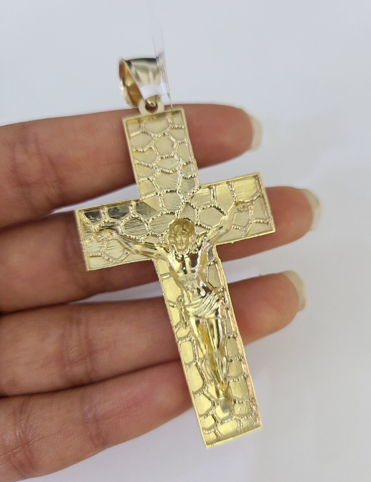 Real 10k Rope Chain Jesus Cross Charm Set 8mm 20"-30" Inch Necklace Yellow Gold