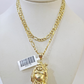 10k Figaro Chain Laughing Buddha Pendant Charm Gold 3mm 20-28 inch SET Necklace