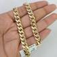 Real 10k Gold Monaco link Bracelet 7mm 7" 8" 10kt Men Women Box Clasp Genuine