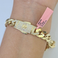 14K Yellow Gold Royal Monaco Cuban Bracelet 10mm 8.5 inches Box Lock