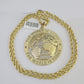 10k Solid Rope Chain World is Yours Charm Set 4mm 20"-28" Necklace Gold Yellow