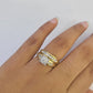 REAL 14k Diamond Ring Yellow Gold Ladies Men Trio SET Wedding Engagement Genuine