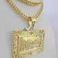 10K Franco Chain Last Supper Pendant Charm Necklace 20"-26" 5mm Yellow Gold SET