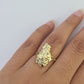 Real 10k Nugget Ring Yellow Gold Casual Ring 10kt Genuine