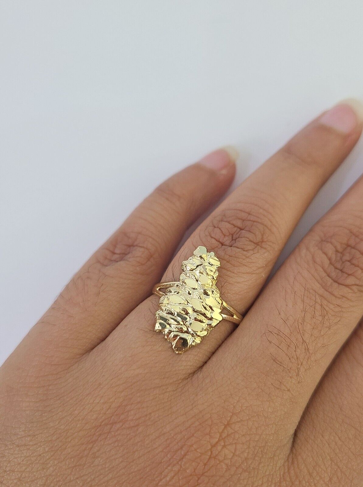 Real 10k Nugget Ring Yellow Gold Casual Ring 10kt Genuine