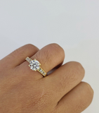 Real 10k Yellow Gold Ring Wedding Engagement Casual 10Kt Genuine For Ladies / Women