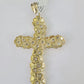 10k Gold Byzantine Necklace Jesus Cross Charm 18-30 inches 5mm SET Chain Pendant