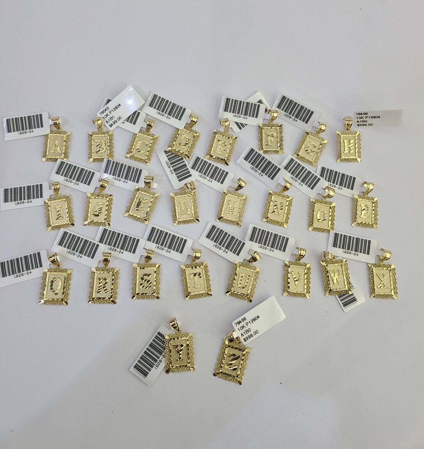 10k Initials Charm Pendant A-Z Alphabets Men Women Real Yellow Gold Genuine