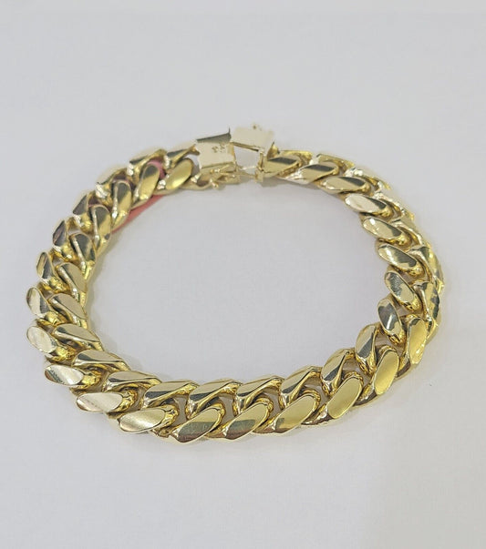 Real 14k Yellow Gold Miami Cuban link Bracelet 13mm 7.5"-9" Inch Solid