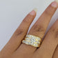 Solid 14k Gold Ring Set Trio Wedding Band REAL His Her Set Casual Wedding