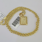 10k Gold Initial X Charm Rope Chain 16"-26" 2.5mm SET Necklace Alphabet Pendant