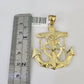 10K Franco Chain Jesus Anchor Pendant Charm Necklace 20"-26" 3mm Gold Yellow SET