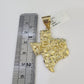 Real 10k Rope Chain Texas Map Charm Set 7mm 20"-28" Inch Necklace Gold