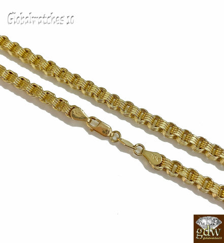10k Yellow Gold Byzantine Chain Necklace 20 22 24 26 Inch Lobster Lock chino