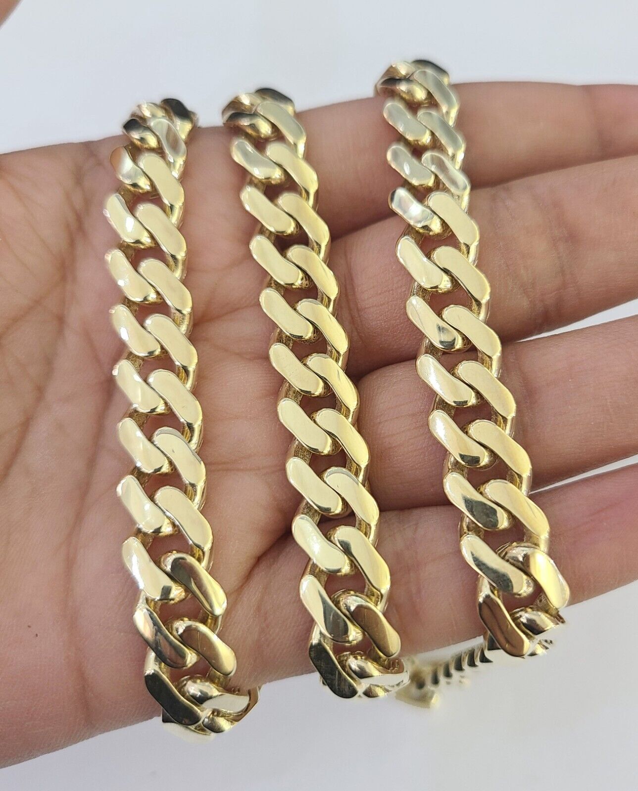 Real 10k Royal Monaco Chain 9mm 20-30 inches Necklace Yellow Gold Box Clasp