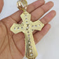 10K Miami Cuban Link Chain Jesus Cross Pendent Charm 8mm 20"-30" Necklace Gold