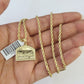 10k 2.5mm Rope Chain Last Supper Pendant 18"-30" Yellow Gold Set Charm Necklace